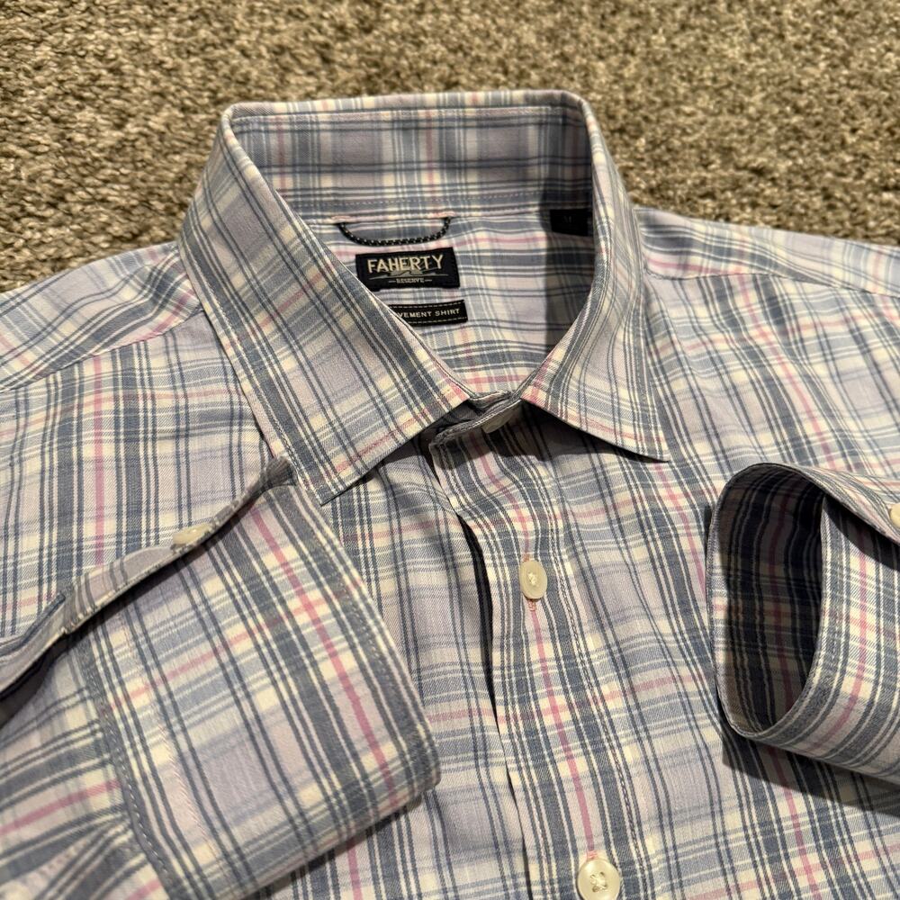 Faherty Reserve The Movement Shirt Mens Medium Plaid Stretch